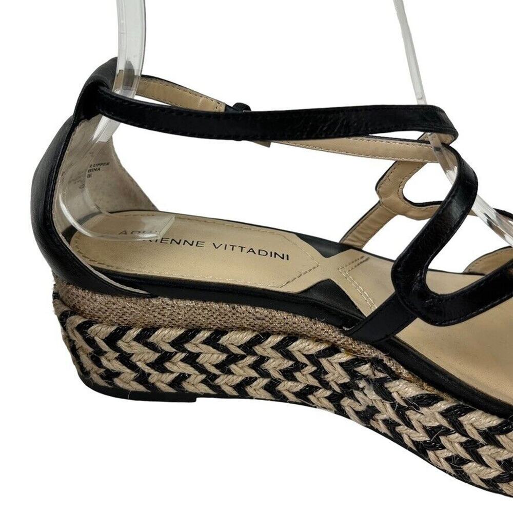 Adrienne Vittadini Louie Womens Leather Wedge Sandals Espadrilles Shoes sz 7 - Picture 4 of 16
